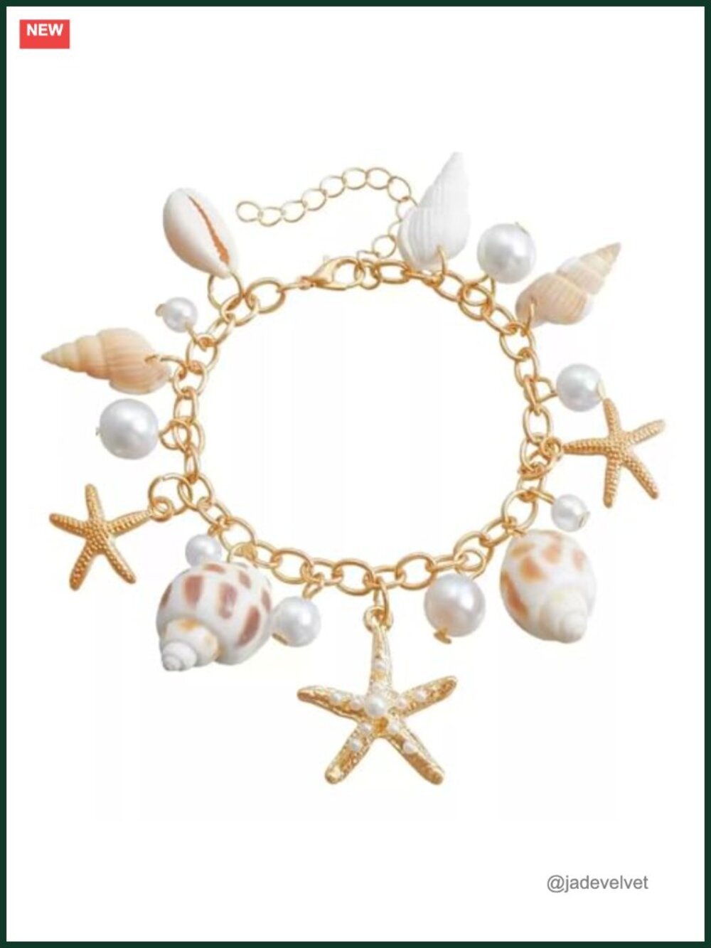 Mermaid Shell Starfish Beach Bracelet Adjustable Costume Jewelry